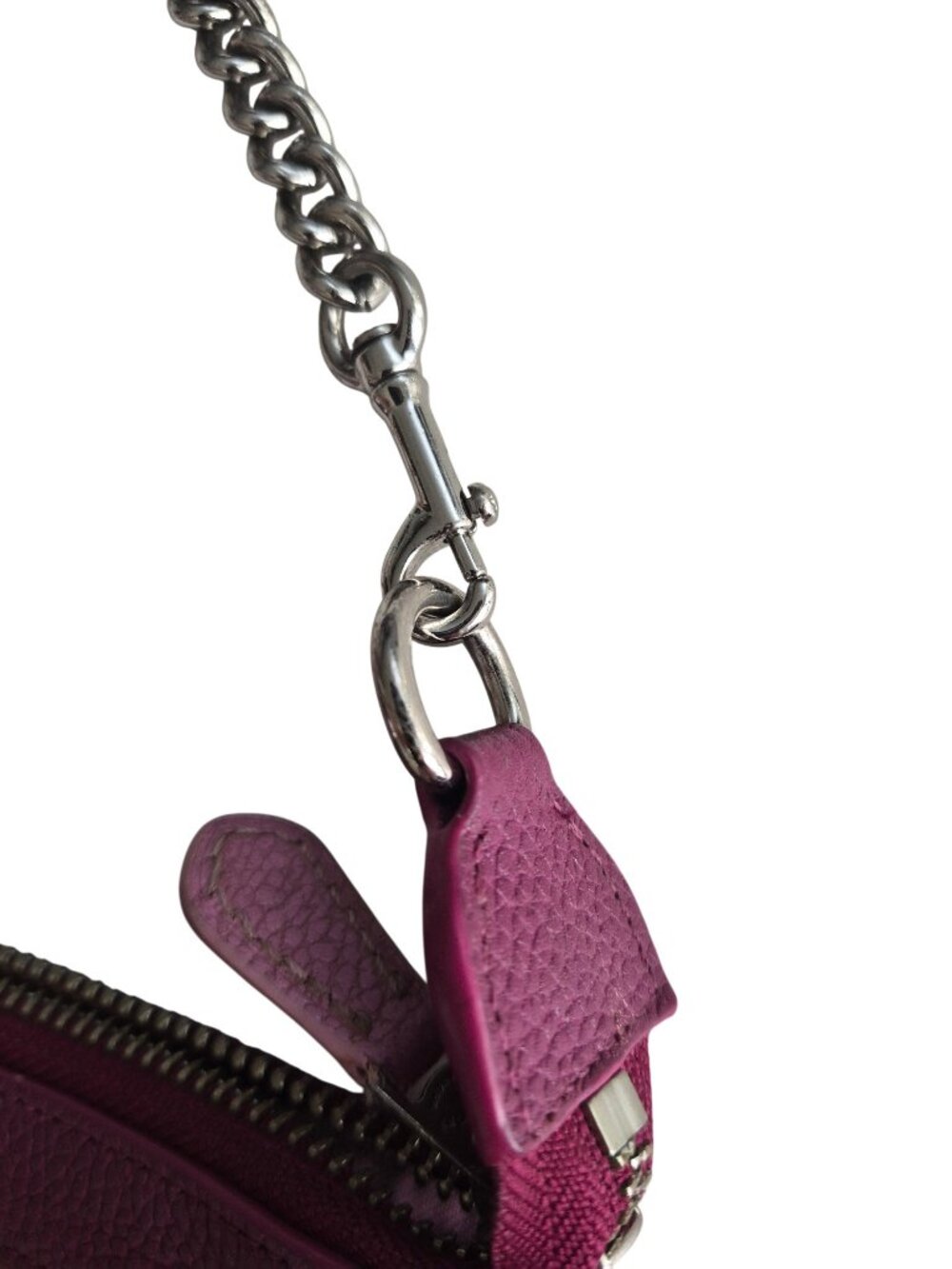 COACH Nolita Wristlet 24 in Purple Pink Colorblock Leather Purse Small Satchel - Picture 6 of 16
